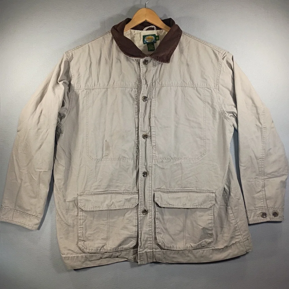 Cabela's Mens Barn Chore Canvas Jacket XXL TALL, Lined, Corduroy Collar